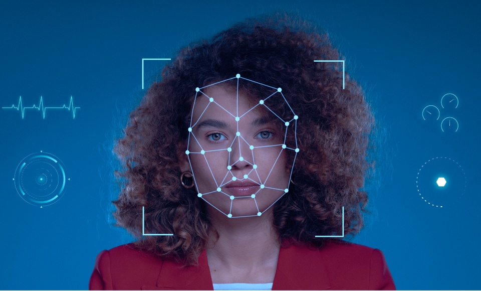 facial recognition collage concept